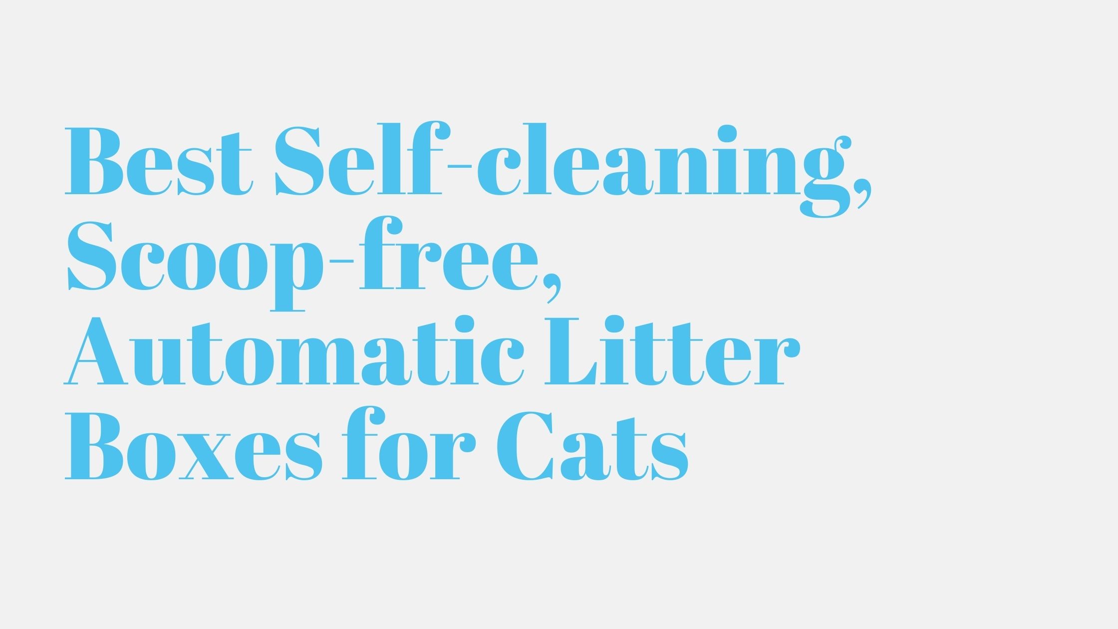 Read more about the article Best Self-cleaning, Scoop-free, Automatic Litter Boxes for Cats